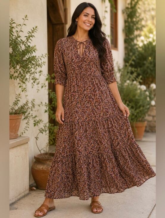 NATURAL LIFE Dresses & Skirts - Natural Life Becca Tiered Floral Maxi Dress Large / XL